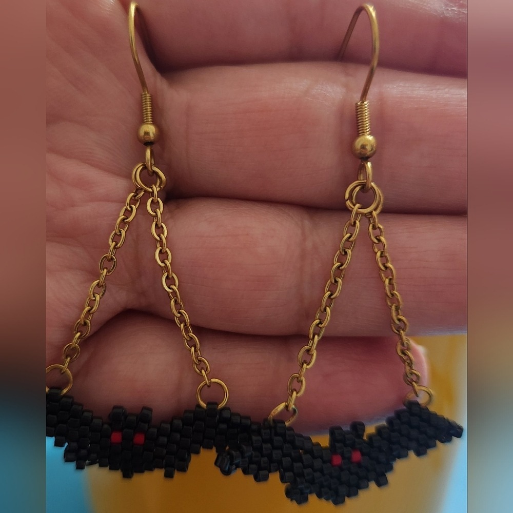 Halloween Flying Bat Earrings